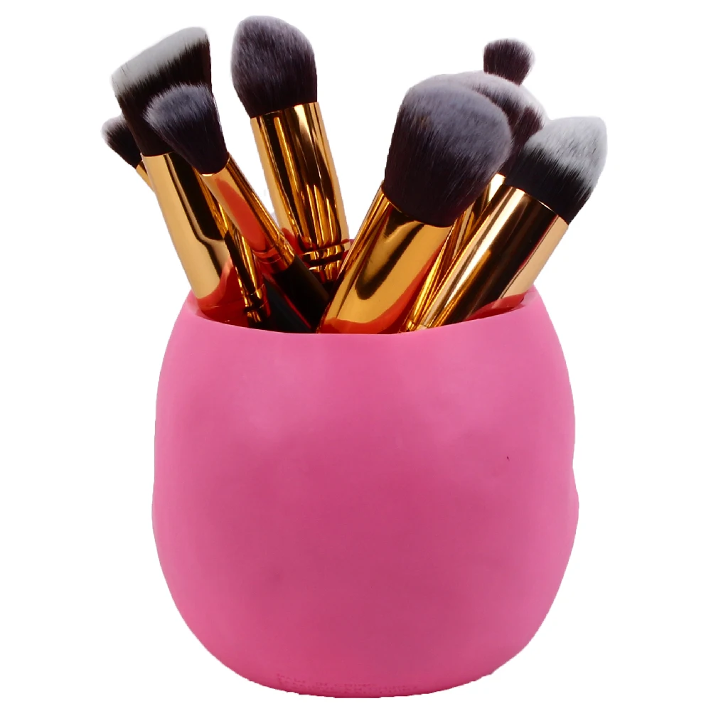 Rosa Totenkopf Horror Kleiner Blumentopf Make-up Pinsel Eimer Totenkopf Halloween Dekorationen Tischzubehör Display Stifthalter Geschenk – Detail 27