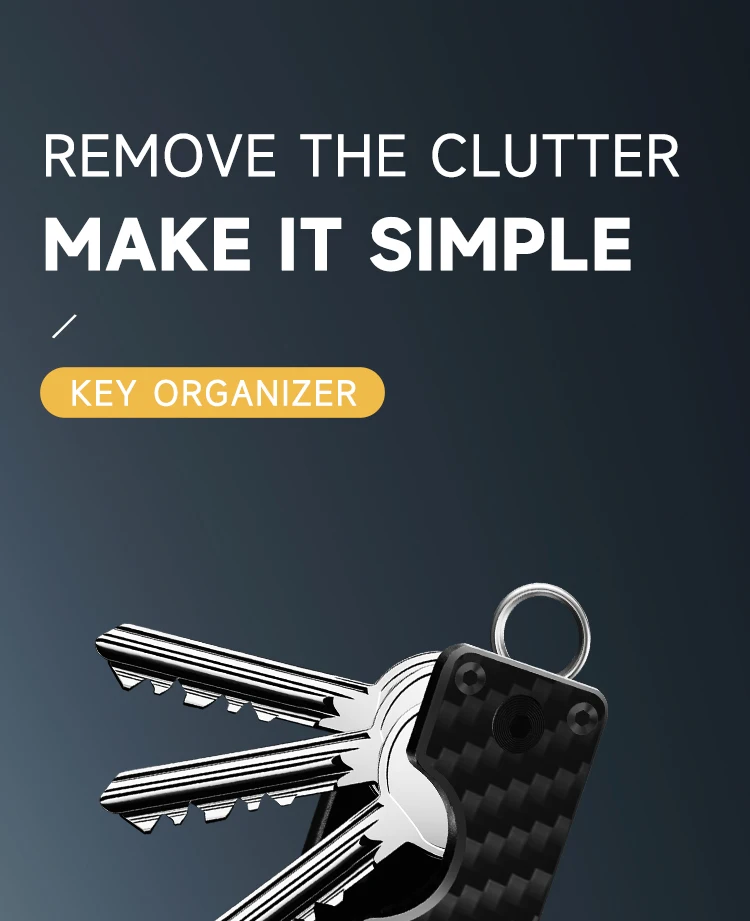 Kompakter Schlüssel-Organizer, Schlüsselanhänger, Schlüsseletui, minimalistischer Autoschlüsselhalter im Taschenformat für Schlüsselanhänger, Schlüsselanhänger, Schlaufenstück – Detail 1