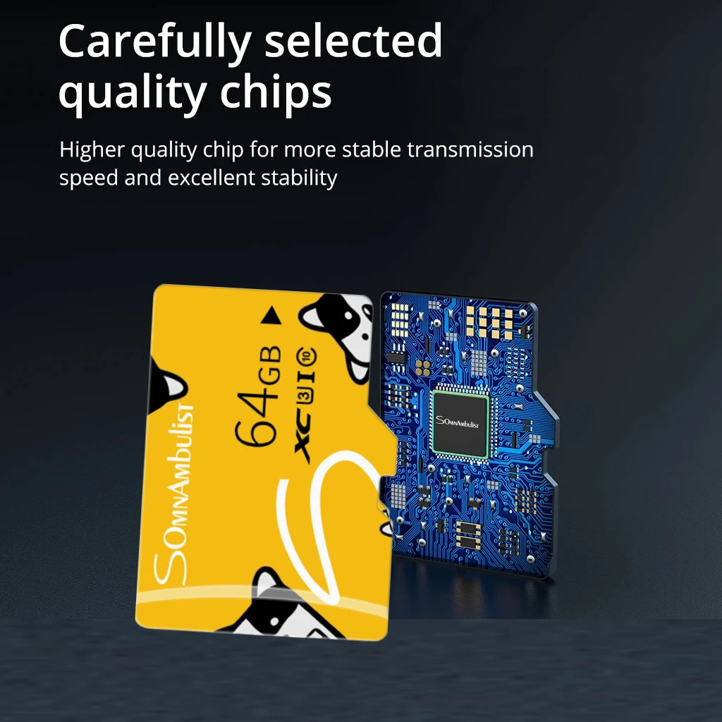 솜앰뷸리스트 메모리 카드 64GB 고속 미니 TF 카드 C10 U3 A1 드론 오디오 감시 장치용 64GB TF 카드 프로 맥스