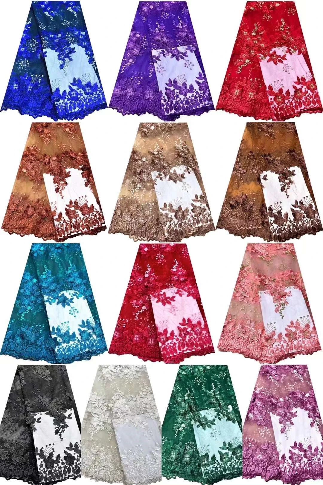 Großhandel 5yards Neueste Zarte Gestickte Österreich Spitze Sehr Weiche Tüll Stoff Für Party Abendkleid NN_2598 – Detail 4