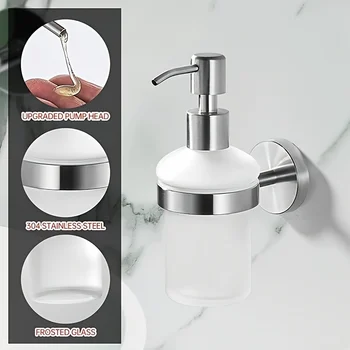 เครื่องจ่ายสบู่เหลวแบบติดผนังสำหรับสบู่ล้างมือ แชมพู และของเหลวอาบน้ำ อุปกรณ์ในห้องน้ำ 1