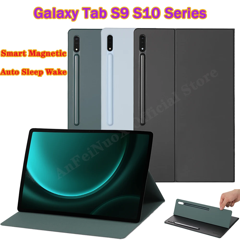 Case For Samsung Galaxy Tab S10 FE Plus Magnetic Stand Cover For Tab S9 FE+ With Pencil Holder S10 Ultra Auto Sleep Wake tablet case
