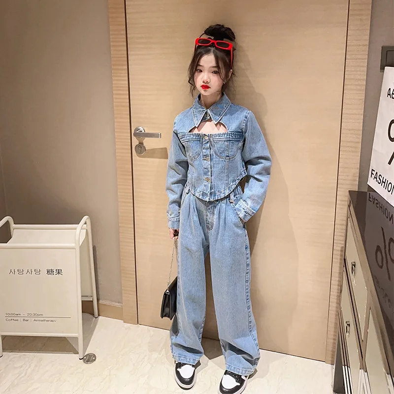 

Girls' fashionable western-style suit 2023 new female children's casual spring dress Han Fan children's two-piece set fashion