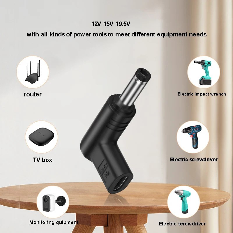 USB Adapter 12V 15V 19.5V C Type C PD to DC Power Universal 3.5*1.35 5.5*2.5mm DC Jack Plug Connector for Router Tablet Camera