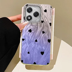 Sleek Black Full Screen Love Silicone Phone Case - Durable TPU Back Cover for Honor 400 Lite (Yaxin24)