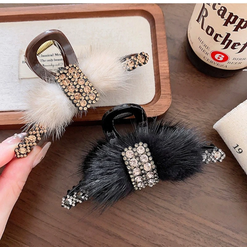 Koreanische Fairycore Glitzer Flauschige Haarspange - Süße Klammer für Hochsteckfrisuren, Vielseitiges Tägliches Haaraccessoire – Detail 7