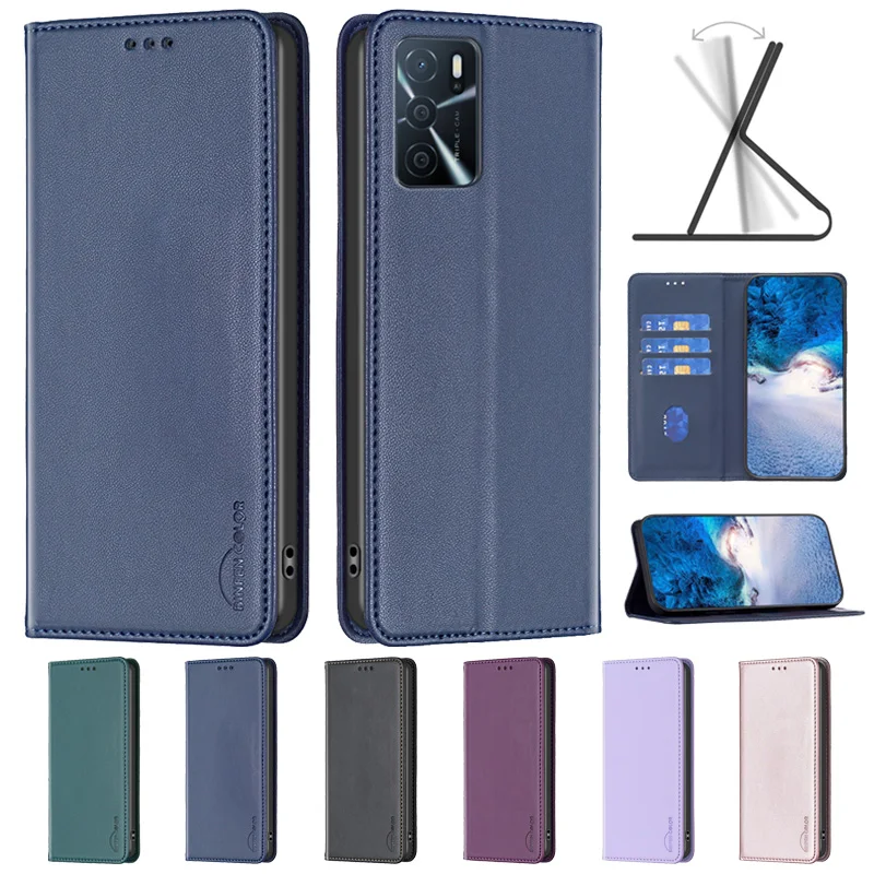 Custodia A16 Per Custodia Oppo A16 Custodia Magnetica Flip Di Lusso Per Funda Oppo A16 A 16 Cph2269 A16S Cph2271 Custodia Per Carte In Pelle