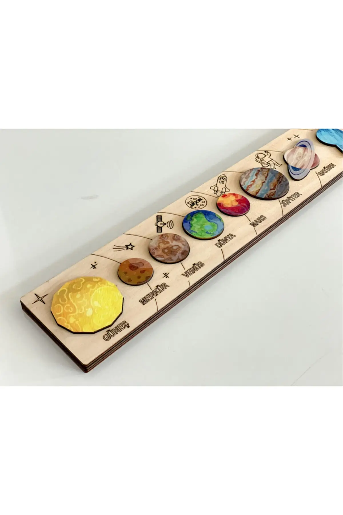 Wood Solar System Colorful Planets Training and Teaching, Jigsaw Puzzle for Kids