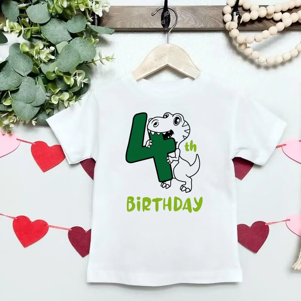 Children T Shirt Boys Blouse Shirt Dinosaur Birthday Shirt 1 2 3 4 5 6 Birthday T-Shirt Wild Tee Boys T Shirt Dino Theme Party Clothes Kid Gift Fashion Tops Tshirt