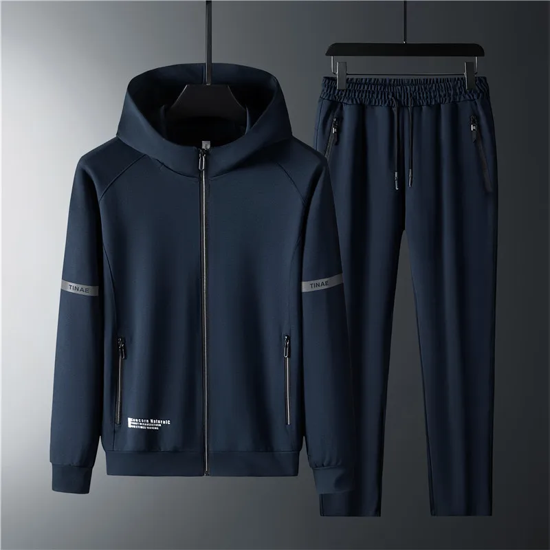 

New Mens Letter Printed Tracksuit Two Pieces Set Hooded Fleece Warm Pullovers Men Outdoor Sports Outfit Set Men's Fashion Sets