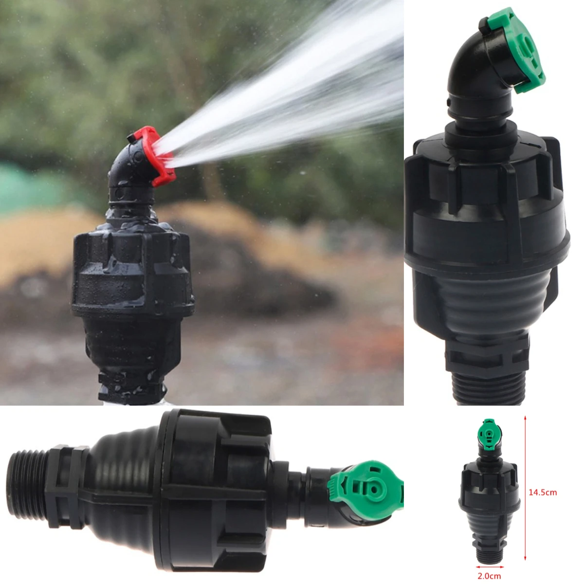 1/2" 360° Rotating Nozzle Lawn Irrigation Sprinklers Thread Long