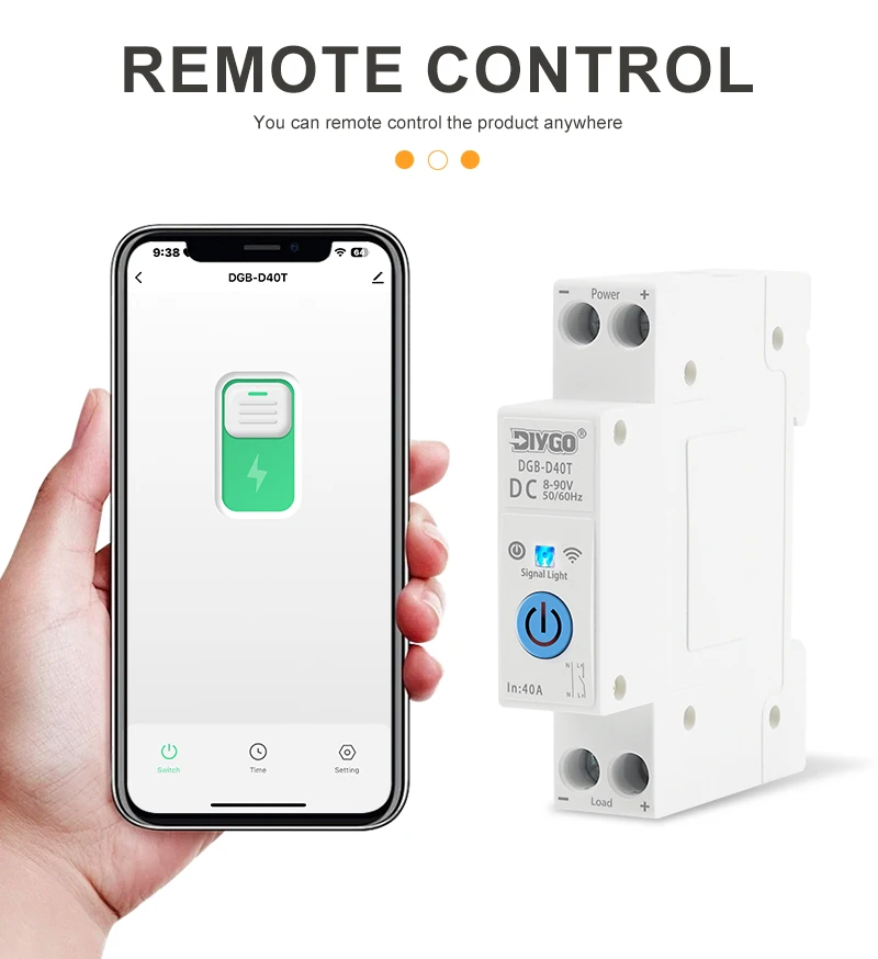 DIY GO TUYA MCB DC WIFI Smart Circuit Breaker 1P 40A DIN-Schiene für Smart Home drahtlose Fernbedienung Schalter durch APP – Detail 4