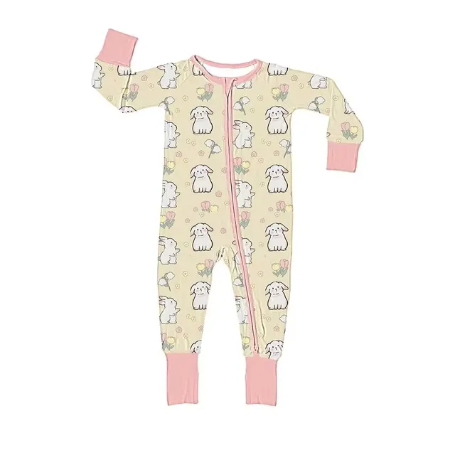 Mono de manga larga con cremallera para bebé recién nacido, ropa de Pascua, monos de seda de leche, mameluco de boutique 4