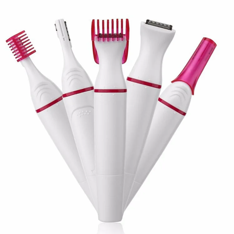 

5 in 1 Hair Remover Electric Lady Mini Shaver Nose Hair Trimmer Eyebrow Shaper Leg Armpit Underarm Bikini Device Women Epilator
