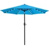 11FT Solar Powered Umbrella Outdoor Patio Umbrella with 32 LED Lights and 8 Ribs - UV Protection Table Sunshade for Pool 2