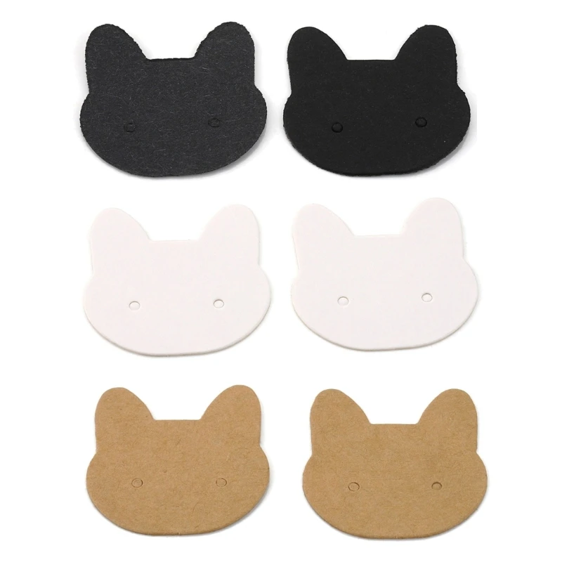 Kraft Paper Earring Card Earrings Packaging Card Paper DIY Blank Jewelry Cards F0S4