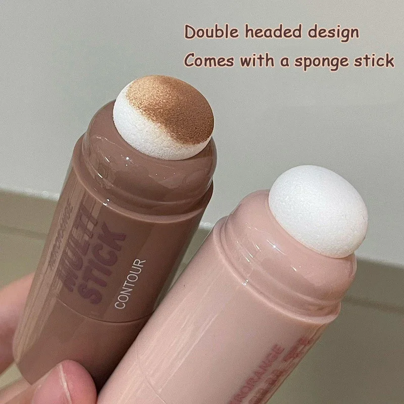 Natural Brown Contouring Highlighter Stick - Matte Beige Concealer & Brightening Primer for Three-Dimensional Facial Makeup