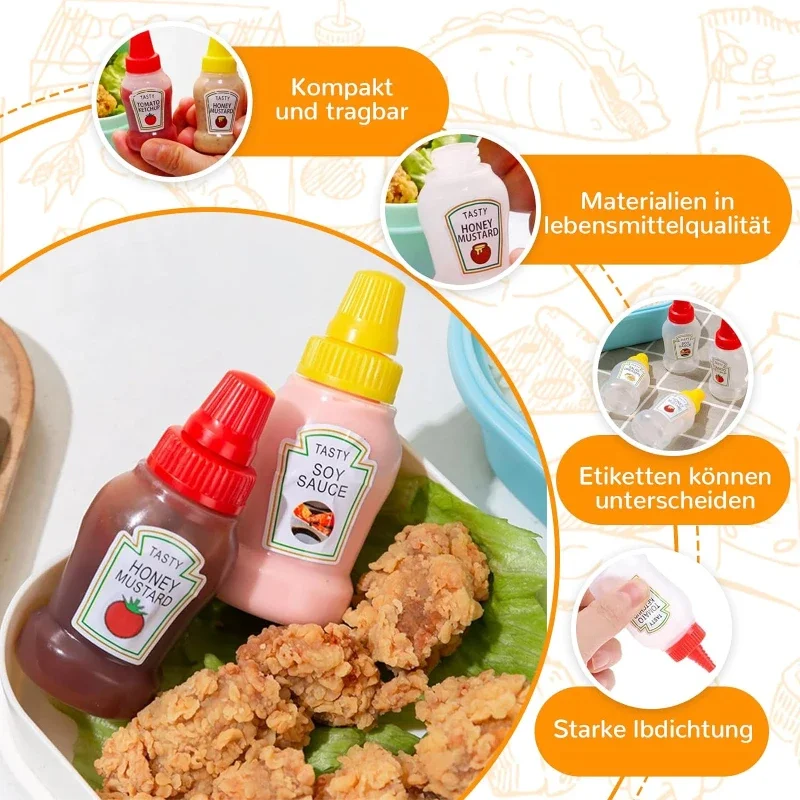 Portable Camping Mini Kitchen Spice Racks Sauce Bottle Cooking Utensils Squeeze Salt Shaker Bento Soy Seasoning Holder Ketchup