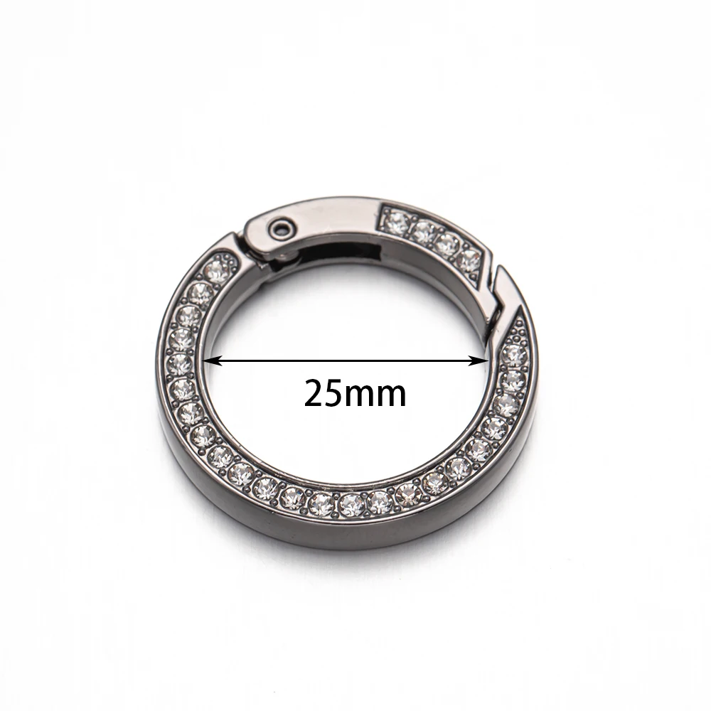 5 Stück O-Ring-Schlüsselanhänger mit Diamanten, Metallfeder für Schlüsselanhänger, Anhänger, Tasche, Schlüsselzubehör, Schmuckherstellung, Zubehör, Charm-Material – Detail 10