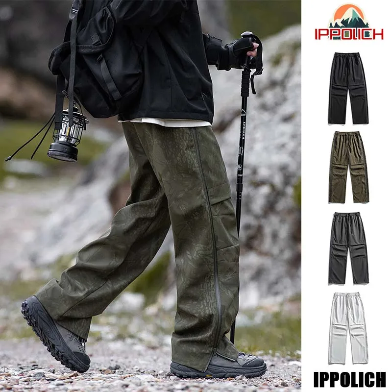 Men's Hiking Pants Waterproof Windproof Breathable Overalls Trousers Side Zipper Trekking Camping Outdoor Sport Camping Pants soft shell pants