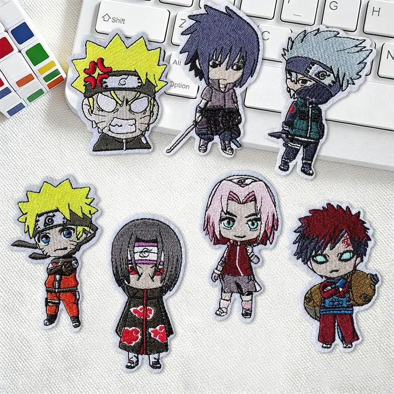 Cute Cartoon Naruto Fabric Patch - Personalized Minimalist Kawaii Design, Durable Embroidered Gift