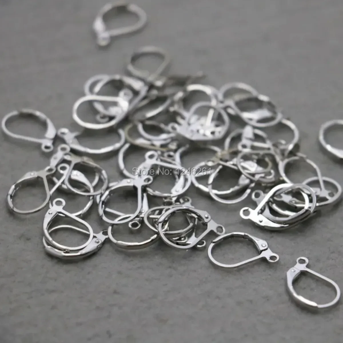 

10PCS Silver-plate Agraffe Drop Earrings Hook Machining Metal Parts Fitting for Accessory DIY Jewelry 16mm Women Hardware Button