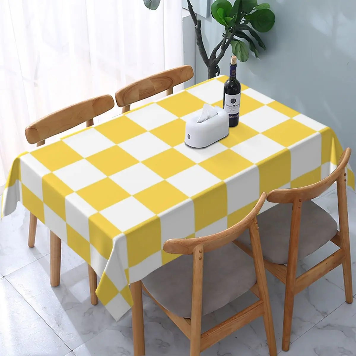 

Rectangular Tablecloth Tablecloth Fit 40"-44" Elastic Edge Table Cloth Geometric Abstract Table Covers