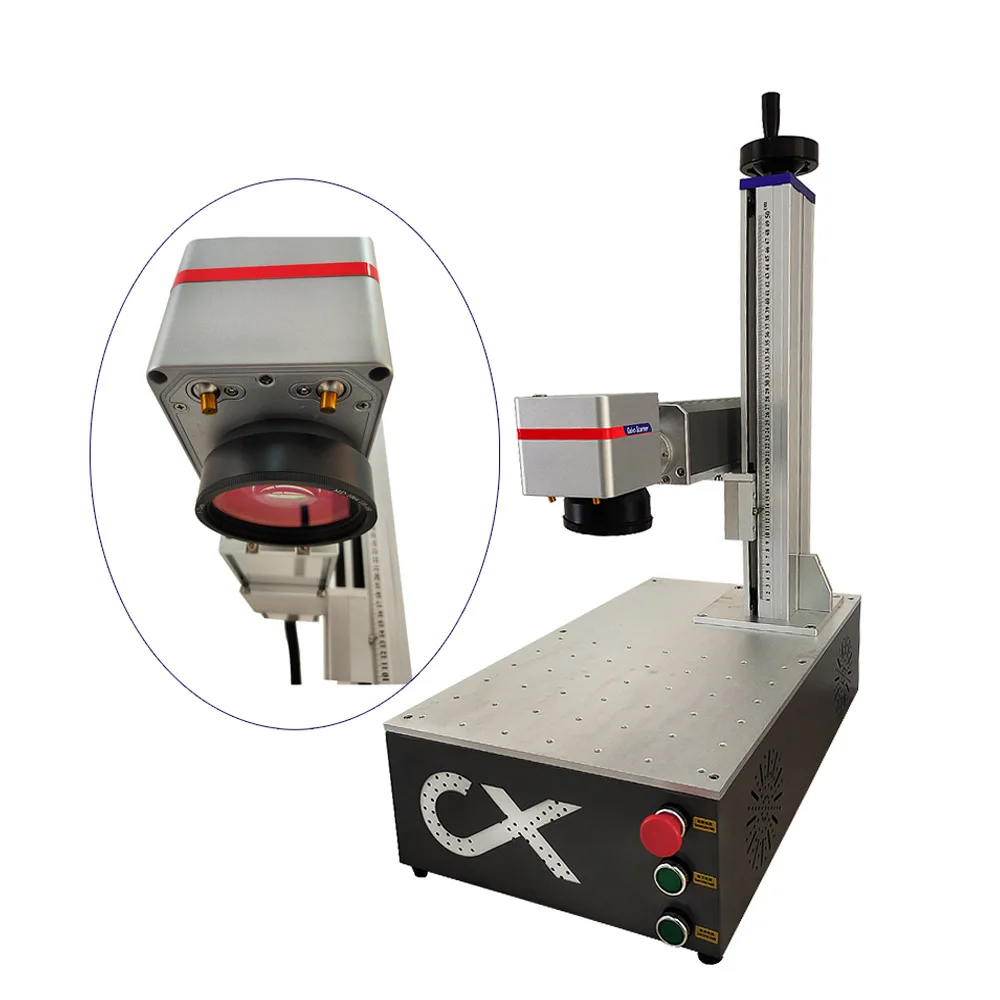 

Desktop Optical Fiber Laser Marking Machine 20/30/50W With Sino-Galvo RC1001 Galvanometer Double Red Dots Function Compatible