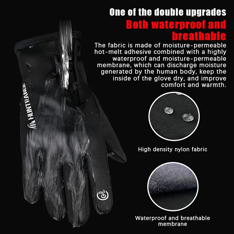 Heated Gloves Winter Liner Charge Electric Full Finger Gloves Men Cycling Skiing Fishing Biker Bicycle Accessories