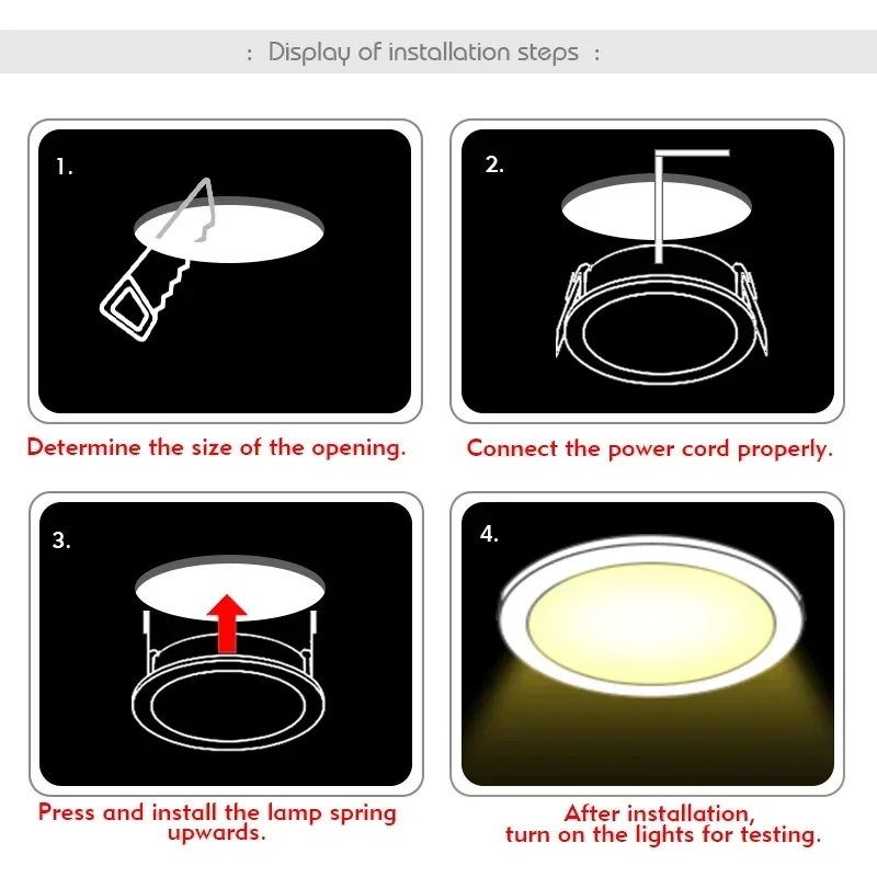 LED Downlight 3W 5W 7W 9W 12W 15W AC 220V Round Recessed Led Spotlight Aluminum Lighting Bedroom Kitchen Indoor Celling Lamp