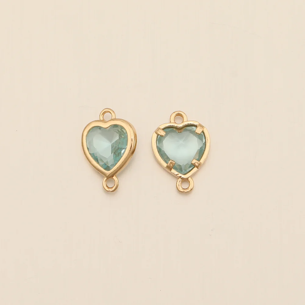 Cordial Design 10*14MM 100Pcs Jewelry Findings & Components/Rhinestone Connectors/CZ Charms/Heart Shape/Hand Made/DIY Making - cordial