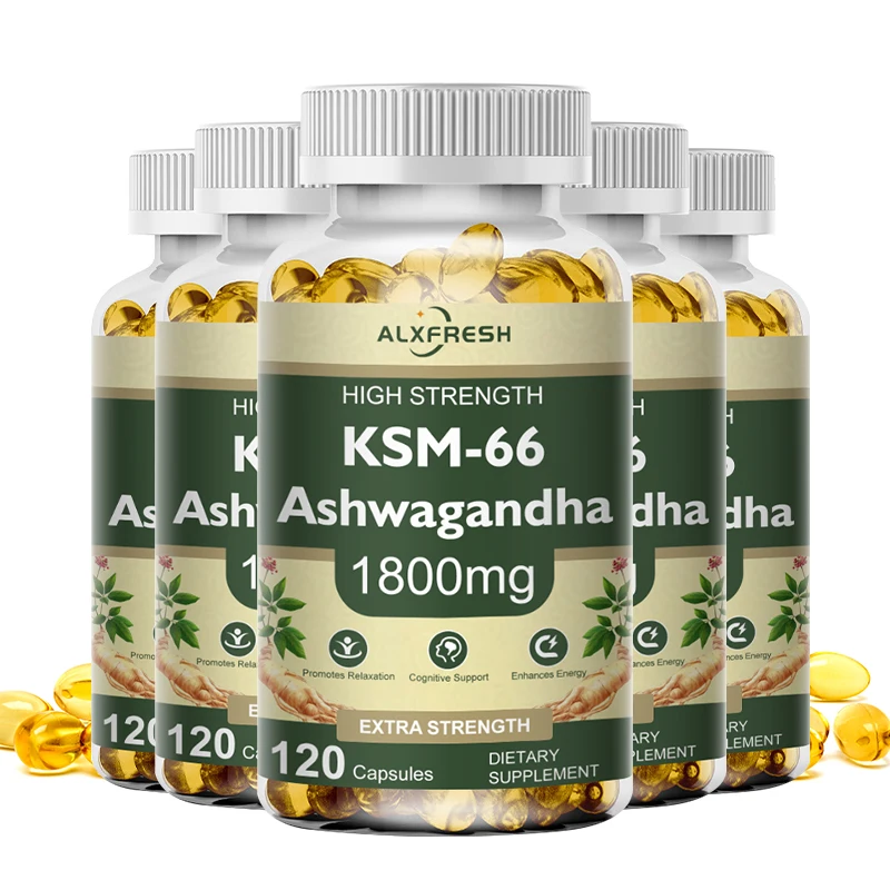 

KSM-66 Natural Ashwagandha Capsules Ashwagandha Supplement| 1800mg for Health Support - Plant Based Vegan Gluten-Free