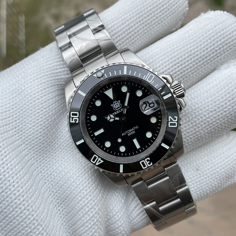 

Steeldive Mens Luxury Watches Automatic Watch Water Ghost Wristwatch Diver 200M Waterproof Luminous NH35 Sapphire Ceramic Bezel