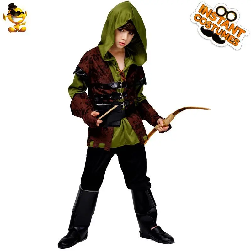 Kids Boys Halloween Grand Theft Archer Costume Party Boys Gamekeeper Hunter Costume Carnival Props Without Bow Arrow