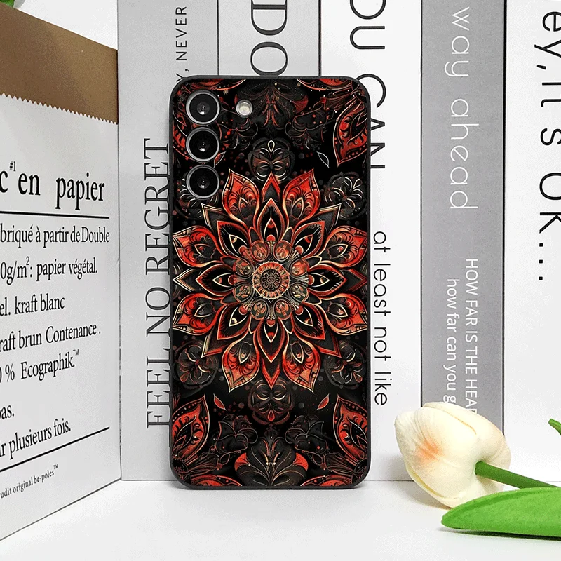 Vintage Mandala Lotus Flower Pattern Trendy Soft Phone Case