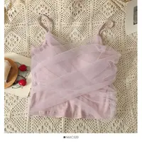 Sexy Me ort Crop Top Strap Vest Pure Color Slim Fit Contrast Design Trendy Summer Design for Young Women Ladies Girls