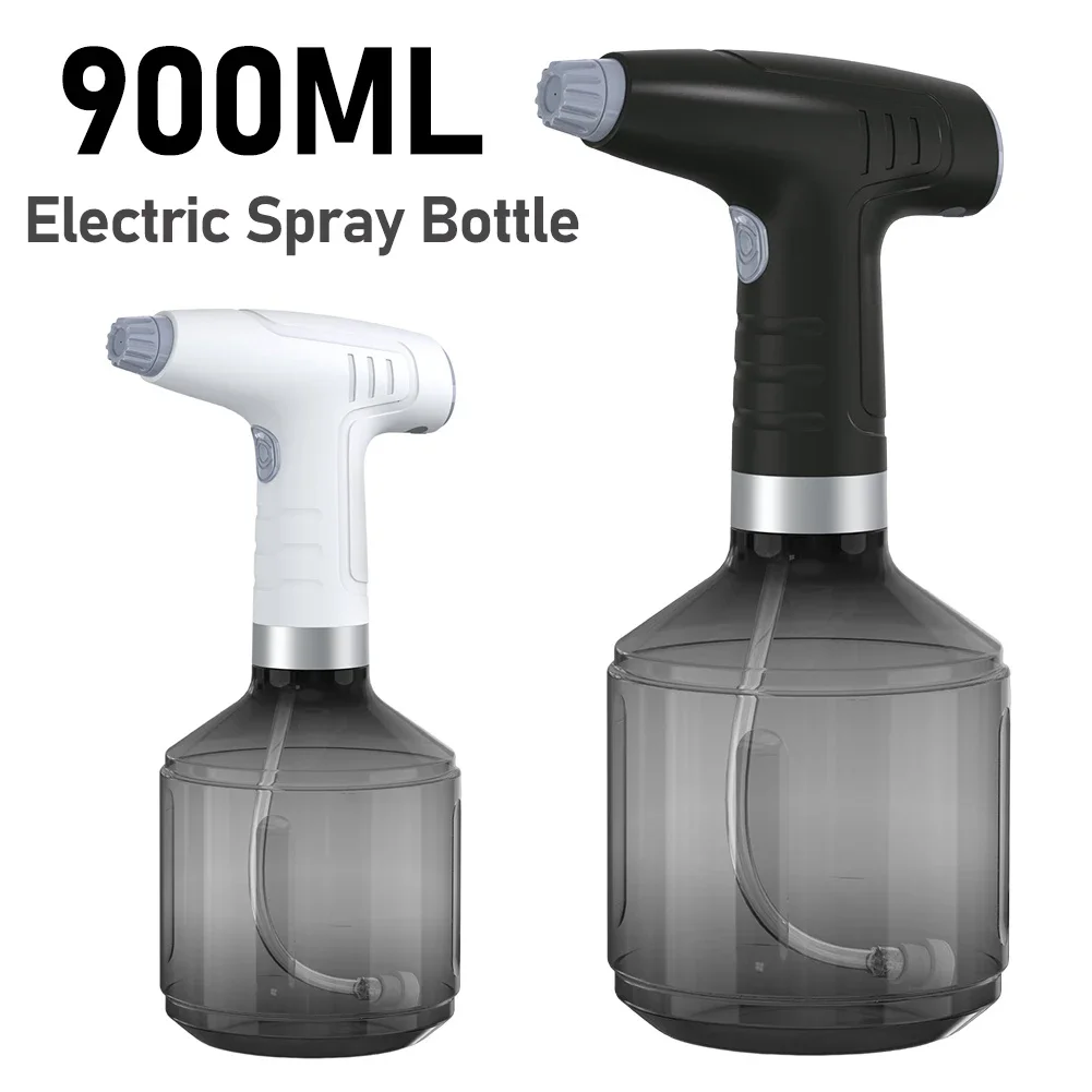 Brumisateur Électrique 0,9 L Rechargeable USB – Pour Plantes Intérieur/Extérieur – Buse Réglable – Gris/Noir - 11