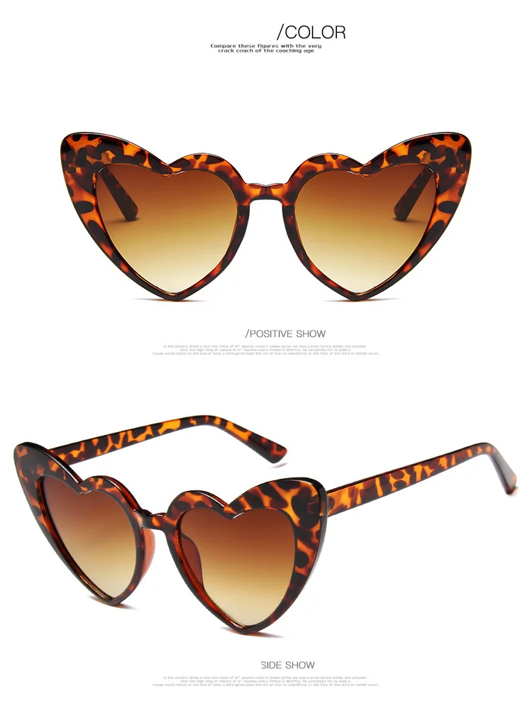Sunglasses Fashion Versatile Shopping Peach Heart Love Sunglasses Metal Hinge Large Frame Personalized Glasses_voghion.com