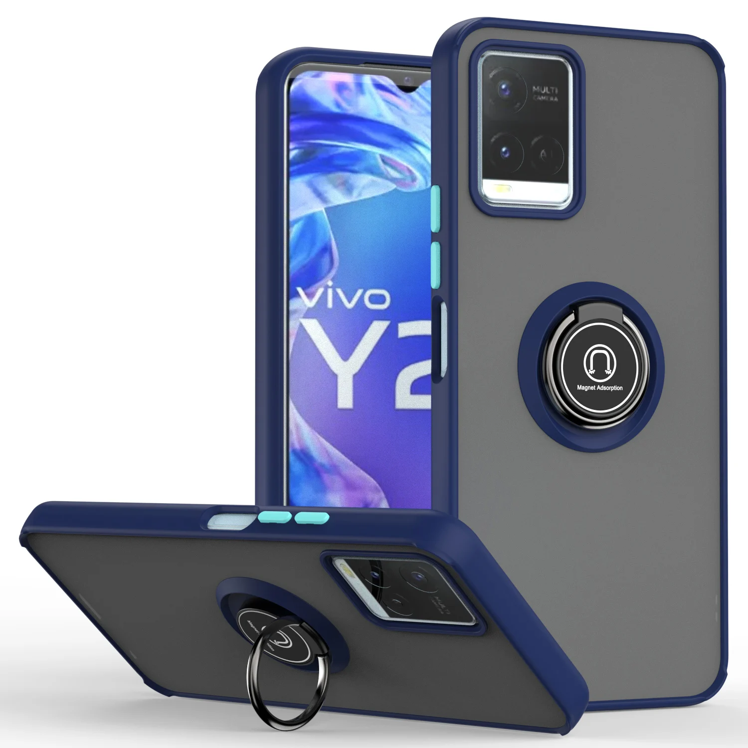 Magnetic Ring Holder Shockproof Matte Case with TPU Bumper