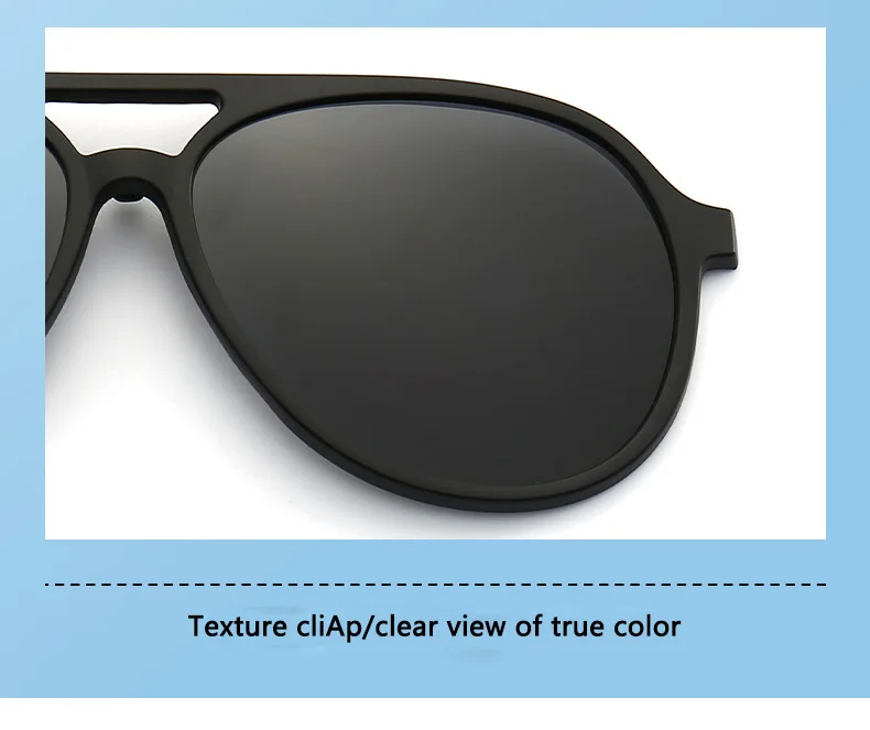 Doppel Strahl Polarisierte Sonnenbrille Männer Frauen Magnetische Clip Auf Gläser TR Optische Verordnung Brillen Rahmen Magnet Clips Retro – Detail 14