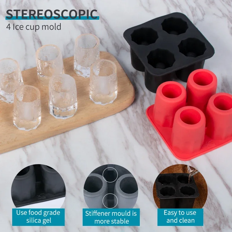 Ice Cup Cube Tray Mold Makes Shot Glasses Ice Mould Novelty Gifts Summer Drinking Tool ice molds ice cube mold