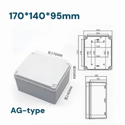 Weatherproof Outdoor Junction Box - Durable ABS Plastic Enclosure for Electrical Cables and Power Connections (170 - 140 - 95)