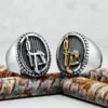 Tattoo Machine Men Rings 316L Stainless Steel Street Barbershop Tattoo Artist Rap Rock Party for Friend Couple Jewelry Best Gift 1