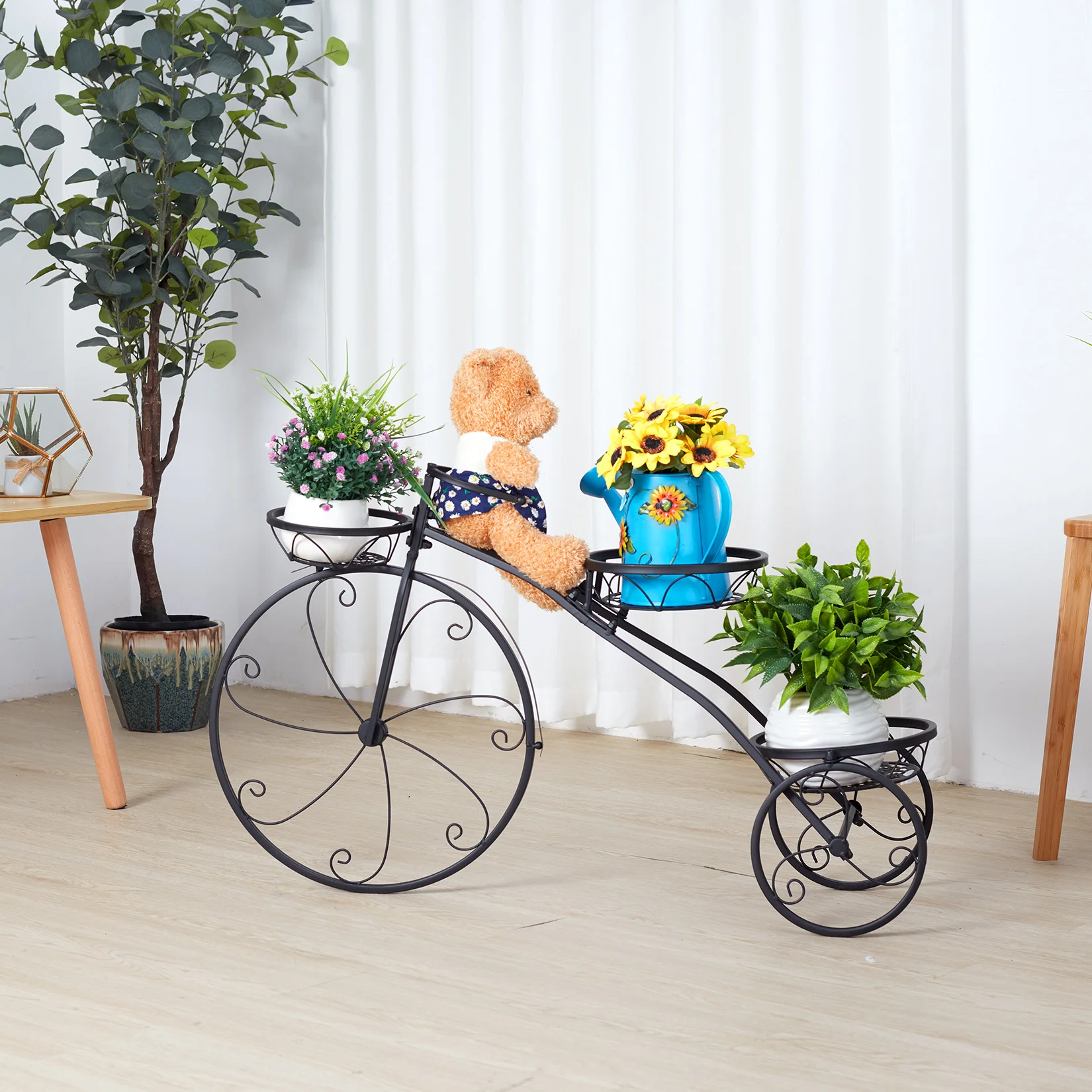 3 Tier Bicycle Plant Stand Metal Flower Pot Holder for Home Garden Patio Plant Stand