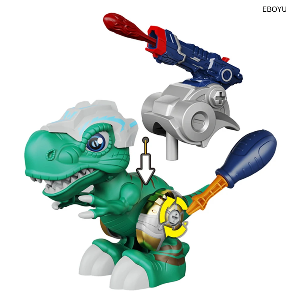 EBOYU-W8011 DIY 빌딩 디노 어셈블리 공룡 장난감 w/슈팅 발사기 3D 퍼즐, 운동 실습 능력 어린이 키즈