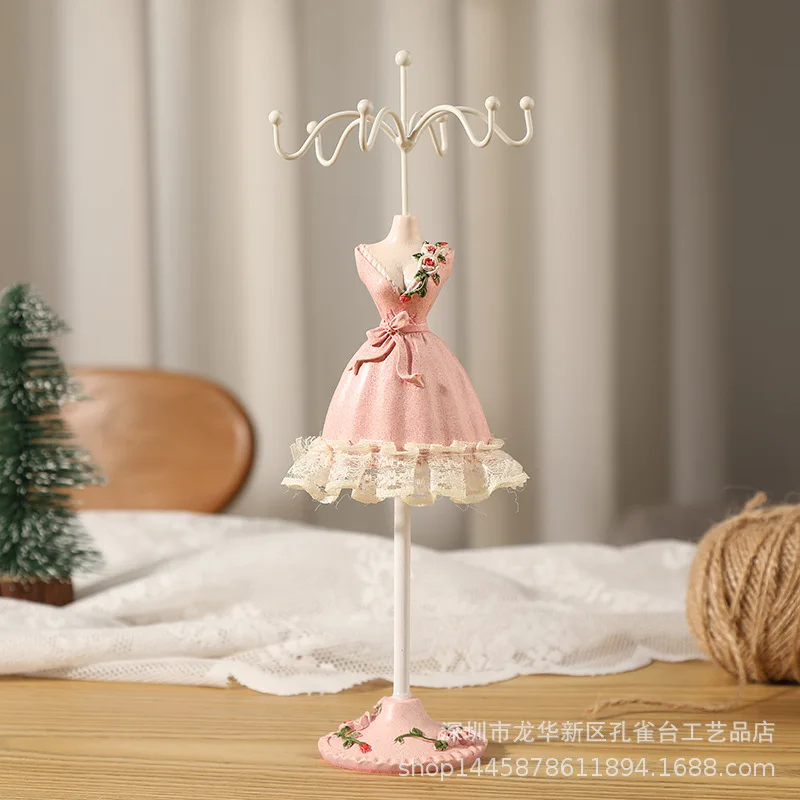 Jewelry Rack Display Stand with 6 Hooks Hanging Decoration Model Dress Display Showcase Girls Gift Dresser Shelves Showroom