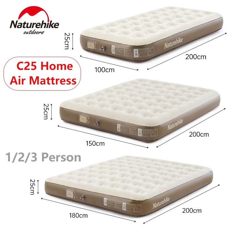 Naturehike Automatic Air Mattress 1-3 Person Thickened Home Built In Pump Sleeping Bed Camping Outdoor Travel Inflatable Mat C25 inflatable mattress camping mattress