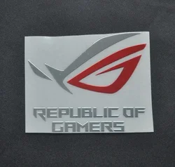 Premium ASUS ROG Metal Sticker for Customized DIY Decoration (Sliver Red  6x5CM)