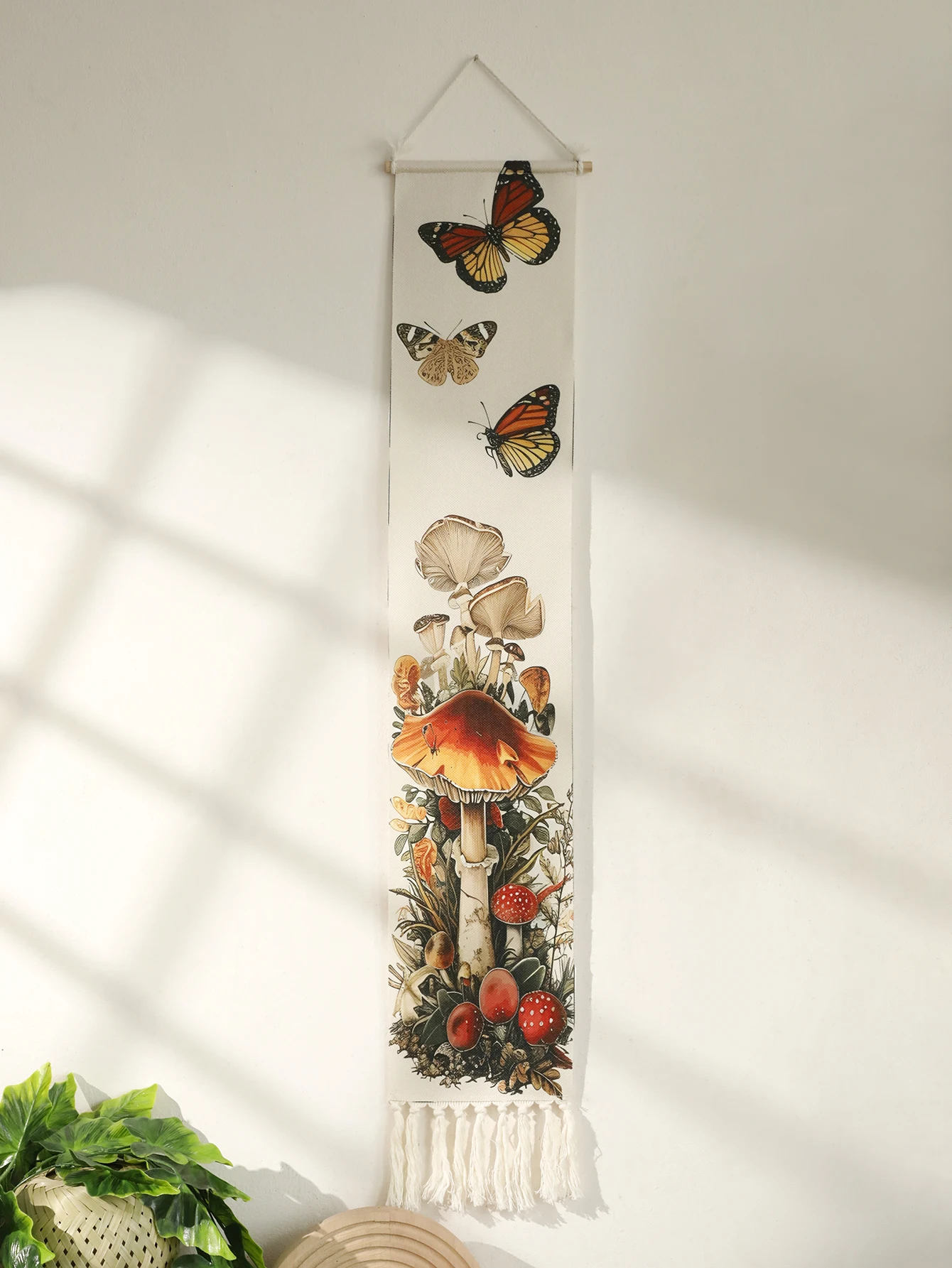 Tapisserie murale en macramé, papillon, champignon, Boho, décoration de maison, tenture murale, tapisseries chics, décorations de salle, cadeau esthétique 6