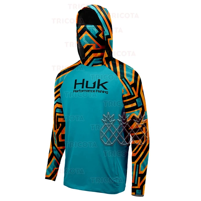 HUK Fishing Shirt Hoodie With Face Mask Men Breathable Anti Mosquito Fishing  Performance T-shirts Long Sleeve Anti-uv Clothing - AliExpress